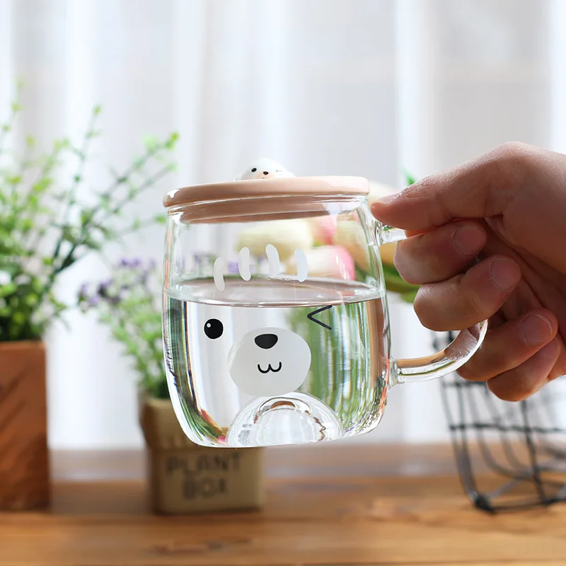 

480ml Creative Couple Coffee Cup Cute Smile Mug Student Tea Cup Single-Layer Handle