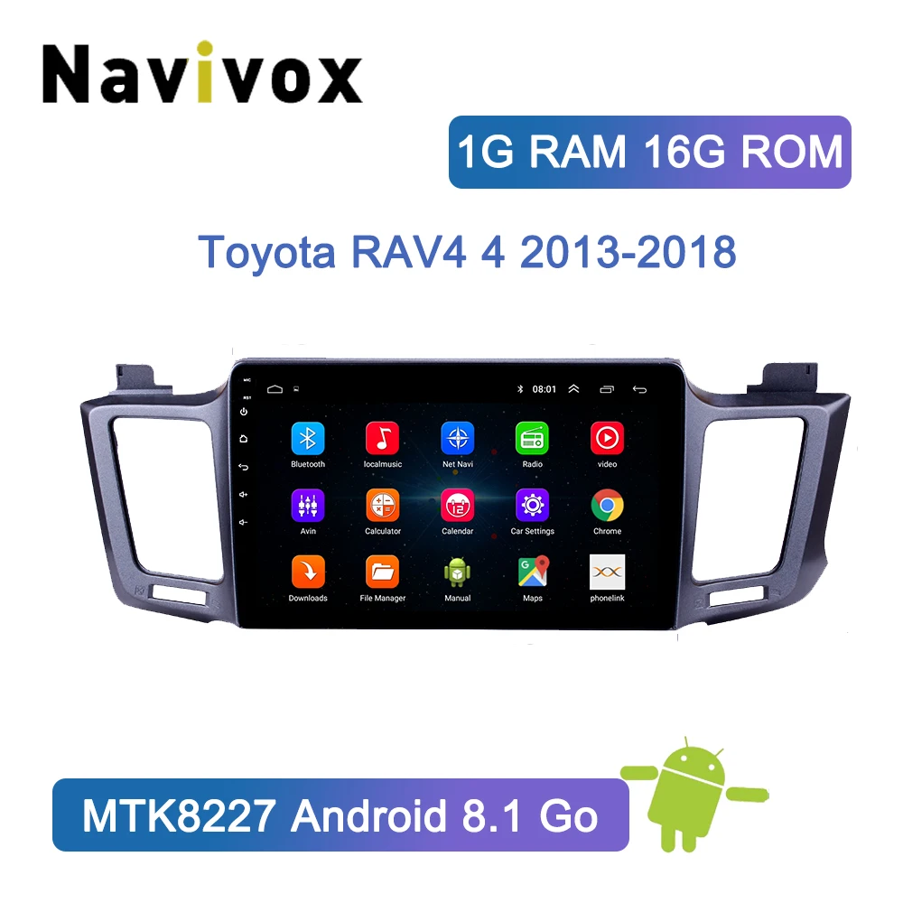 

Navivox Android 8.1 4G Car Radio Multimedia Video Audio Player WiFi Navigation GPS For Toyota RAV4 4 2013-18 2 Din no DVD