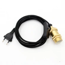 2 метра ЕС вилка шнур Переключатель с E14 античный винт держатель лампы латунный светильник розетка