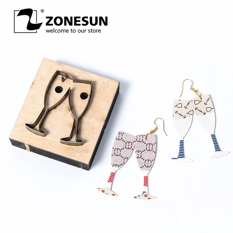 ZONESUN сделай сам подарок шампанское кожаные серьги штамповочная машина для