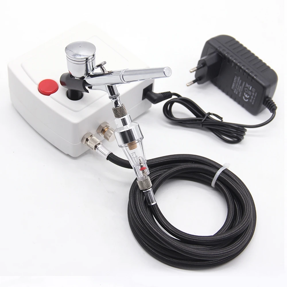 

Mini Spray Gun For Nail Art Desgin Dual Action Airbrush with Compressor Kit Portable Air Brush Paint Tattoo Cake Makeup Airbrush