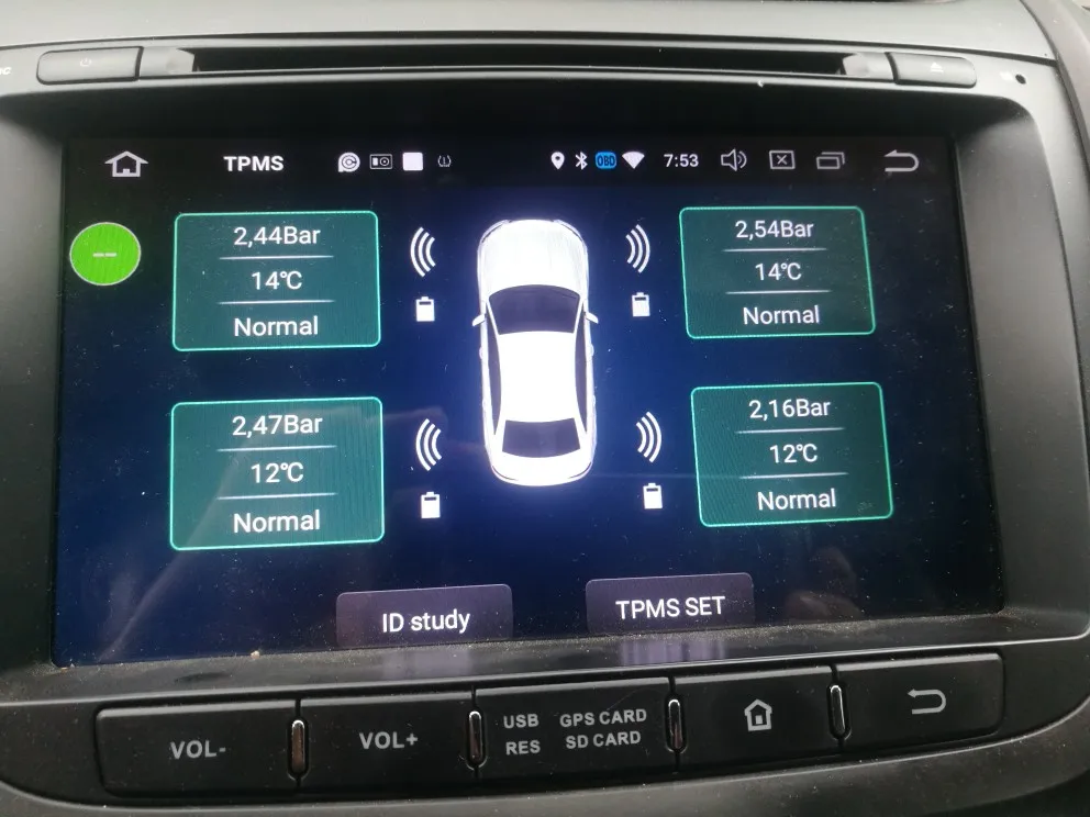 KLYDE USB система контроля давления в автомобильных шинах TPMS для автомобильного радио дисплей Температура и давление с высокой точностью