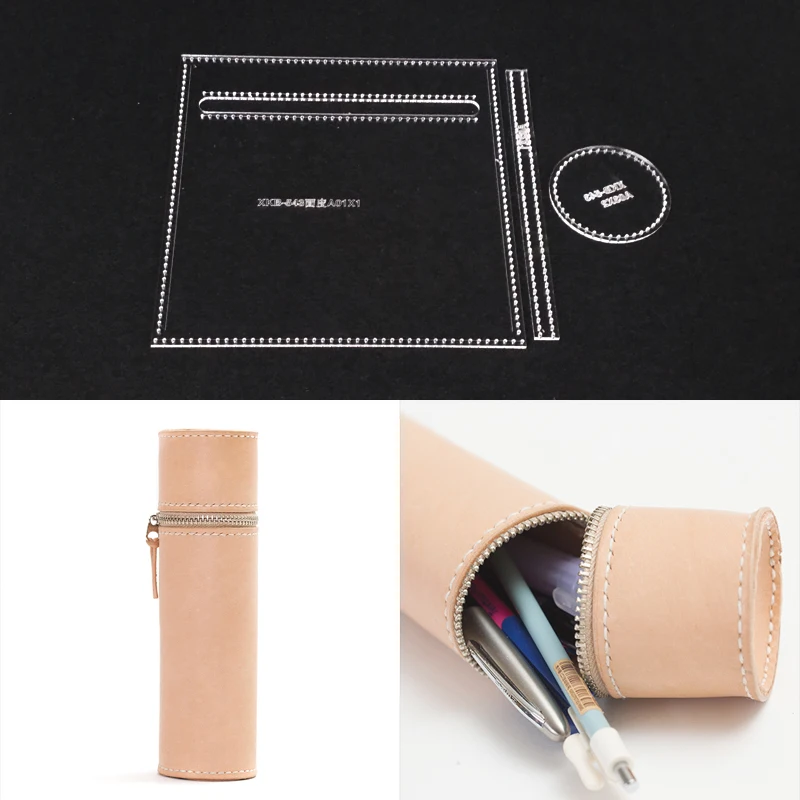 

Acrylic Stencil Laser Cut Template DIY Leather Handmade Craft Pencil Case Pen Cover Sewing Pattern 180x55x55mm
