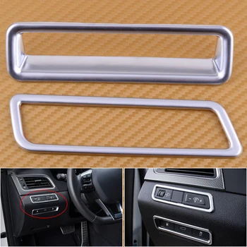 

DWCX 2PCS Chrome Center Console Control Switch Panel Cover Trim Fit For Hyundai Sonata 2015 2016 2017