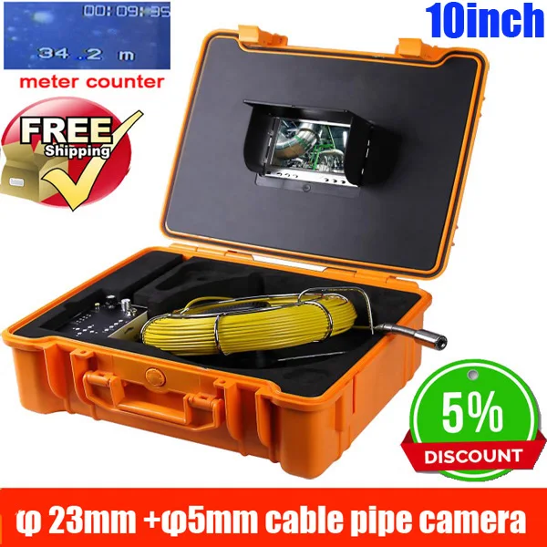  50m meter counter DVR Pipe Wall Sewer Inspection Camera System Tube wall detection system Endoscope