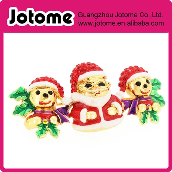 

Christmas Santa Christmas Bear Pin Brooch 2.25 x 1 inches