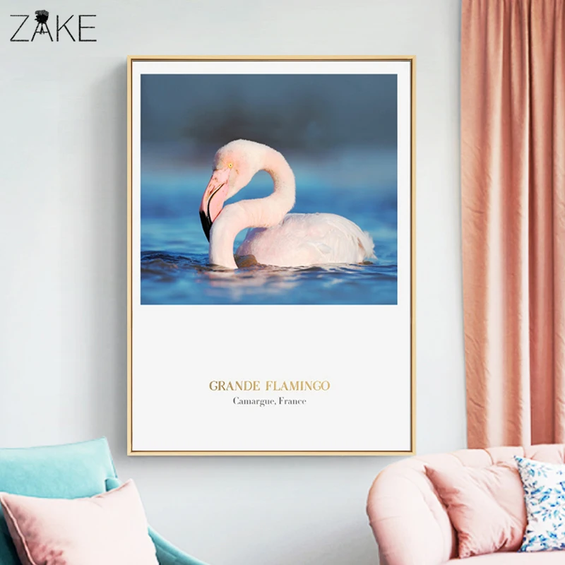 

Grande Flamingo Wall Art Print and Poster Nordic Canvas Art Paintings Wall Pictures for Girl's Room Decoration