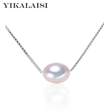 YIKALAISI 925 стерлингового серебра ювелирные изделия Жемчужное ожерелье натуральный жемчуг колье ожерелье кулон жемчужные ювелирные изделия для женщин