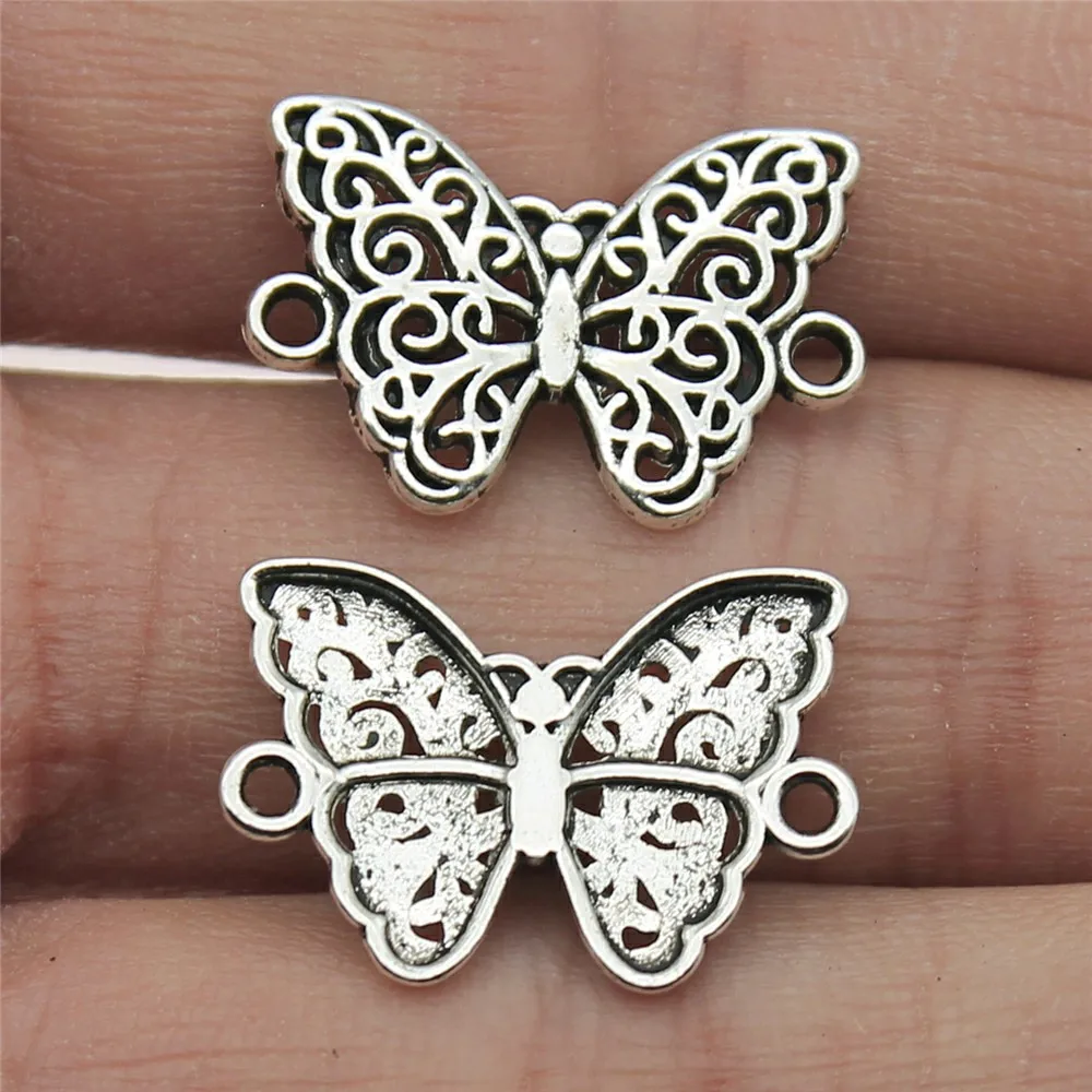 WYSIWYG 30pcs 14x21mm Butterfly Connector Charms For Jewelry Making