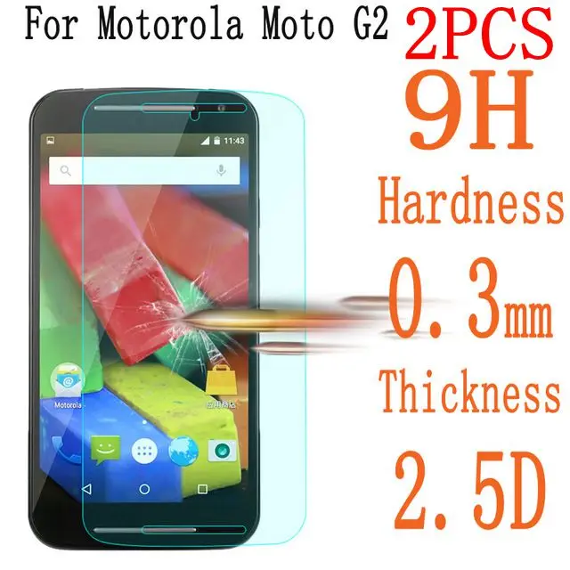 2 шт. закаленное стекло для Motorola MOTO G2 Защита экрана Защитная пленка XT1063 XT1068 XT1069