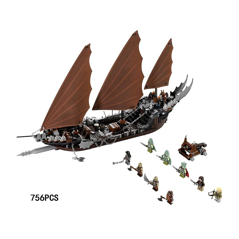 

Hot movie Lord of the rings pirate ship ambush building block mini Legolas ghost Undead King figures lepine 79008 toys for boys