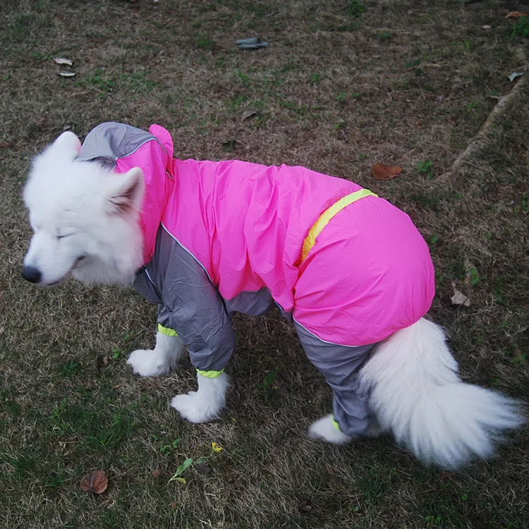 New Pet Large Dogs Raincoat Out Door Walking Waterproof Fluorescence Rain Cover Water Protection