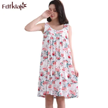 

Fdfklak 2018 Summer Sleeveless Floral Maternity Nightwear Pregnancy Clothes Modal Nightie For Pregnant Women Plus Size L-3XLF159