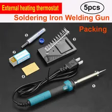 AC220V 60 Вт Электрический температурный Регулируемый паяльник сварочный пистолет ремонтный набор инструментов паяльник пистолет