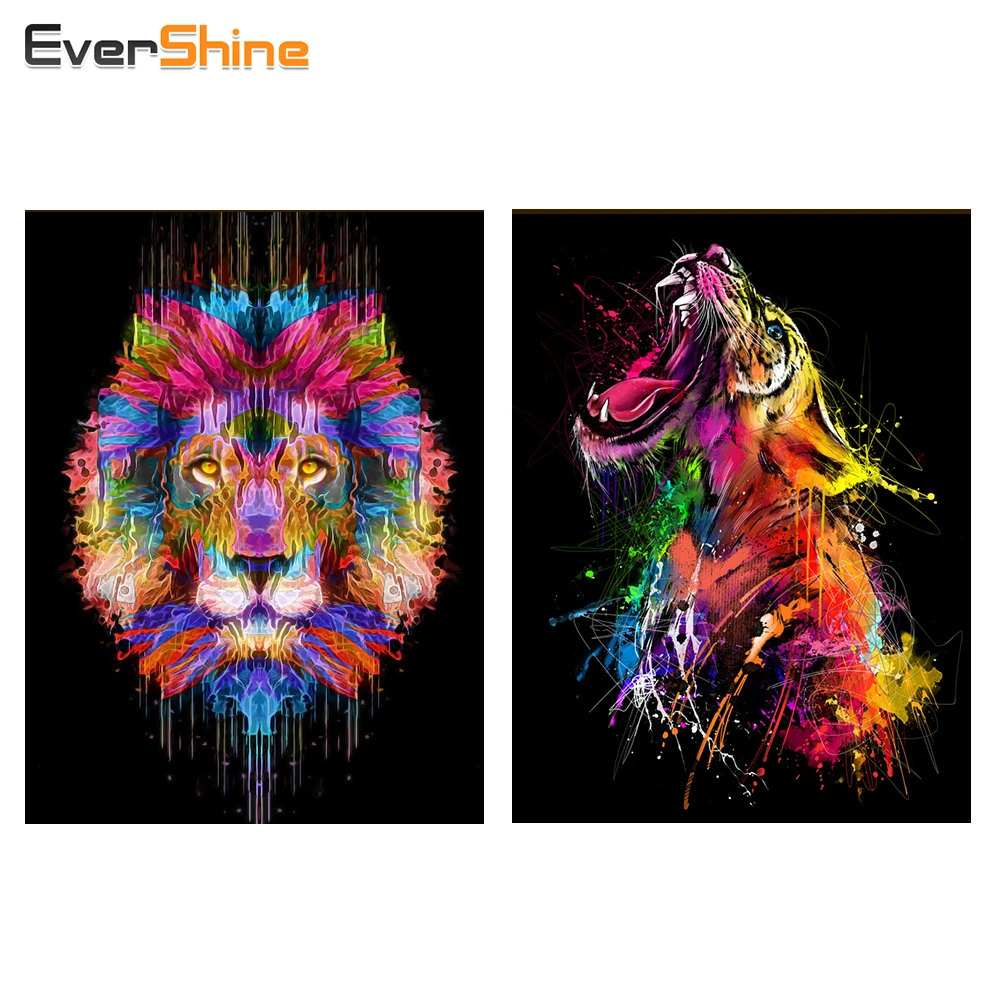 

Diamond Mosaic Lion Cross Stitch 5D DIY Diamond Painting Animal Full Square Diamond Embroidery Rhinestone Home Decoration