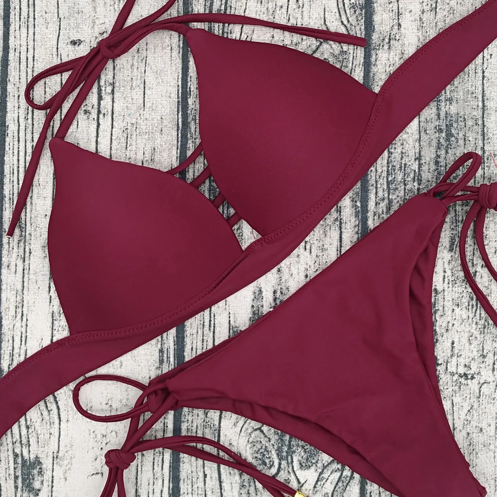 Sexy 2019 Set Bikini Brasileiro Push Up Trajes de Banho Das Mulheres ...