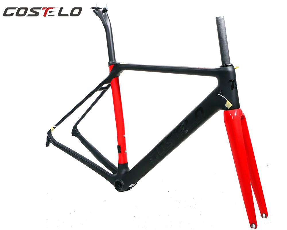 Discount COSTELO carbon road bike frame,fork headset clamp, seatpost Carbon Road bicycle Frame 880g SLX  free shipping 2