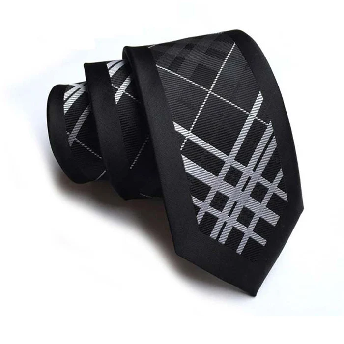 Высокое качество 6 см мужские обтягивающие галстуки в полоску полиэстер шелк Узкий вязаный жаккардовый галстук тонкий шафера шеи галстук для свадебной вечеринки - Цвет: DW-18