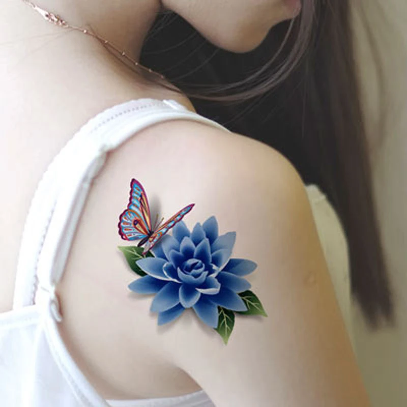 1 шт. 3D водостойкая временная татуировка Искусство DIY блеск временные рукава с татуировками поддельный цветок для передачи тела татуировки на ручные наклейки
