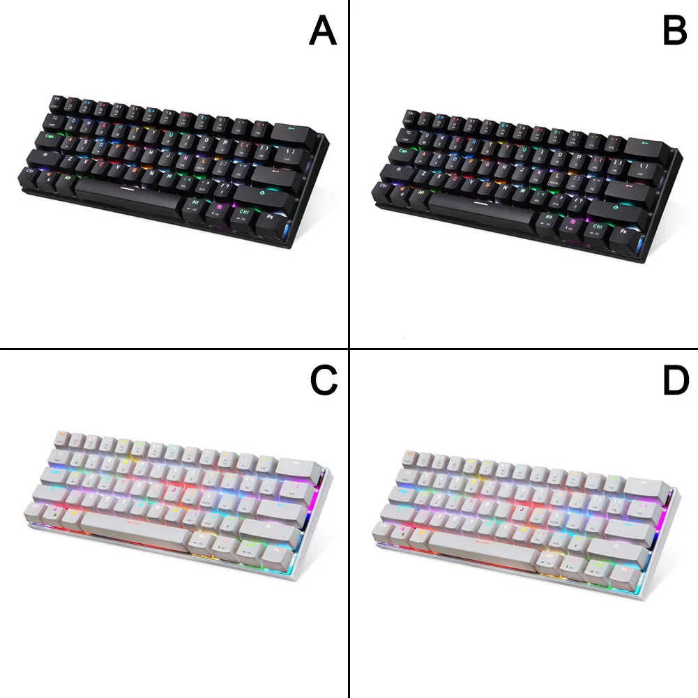 

Bluetooth Wired Mechanical Keyboard with RGB Backlight 61 Keys Keypad for Tablet Laptop LSMK99