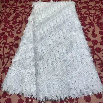 

French Nigerian Lace Fabric High Quality African Lace Fabric Wedding African French Tulle Lace For Dress 5 Yards 2L82-78