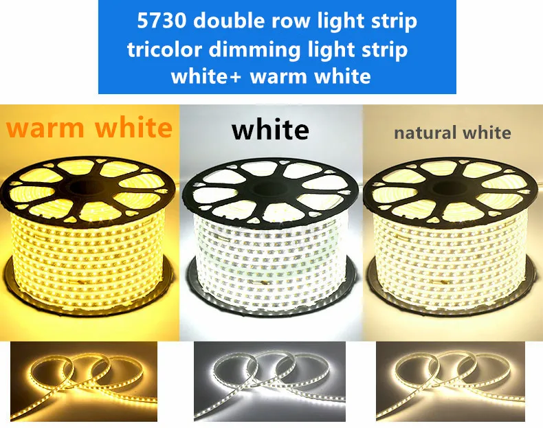  5730 tricolor dimming light strip white+warm white