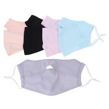 Унисекс Лето лед шелк тонкий солнцезащитный открытый нос рот маска Велоспорт ветрозащитный сплошной цвет моющиеся регулируемые одноразовые нетканые медицинские маски