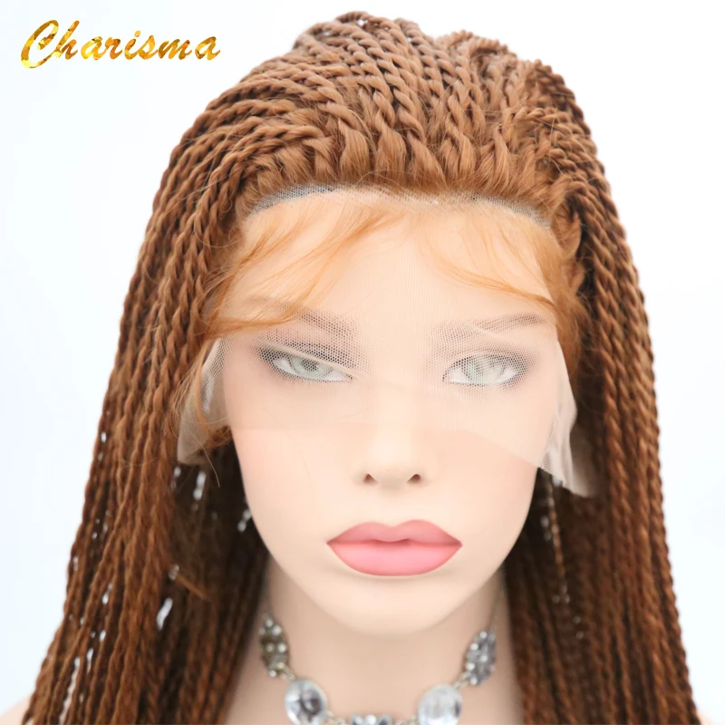 Харизма#30 Цвет 2X твист косы парик синтетические Синтетические волосы на кружеве парики 24 дюймов термостойкие с ребенком волос для черный для женщин