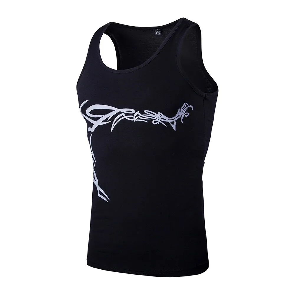 

gym tank top Mens Vest Slim Fit Sleeveless Casual Print Vest Top Blouse abbigliamento uomo gym clothing canotta bodybuilding