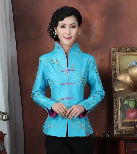 

Chinese Traditional Jacket women's silk satin embroidery Coat Sz:M- XXXL