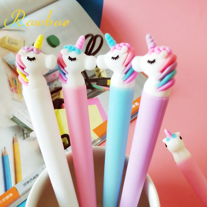 

ROWBOE cute stationery cartoon creative unicorn pen office signature gel pen black pen kawaii school supplies