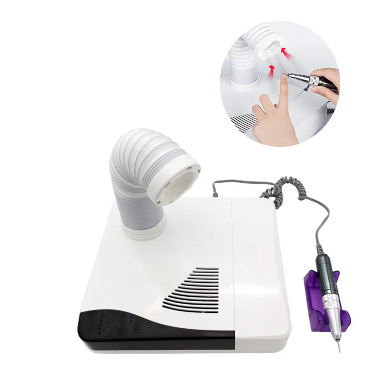 

3 in 1 60W Electric Nail Drill 35000RPM Nail Dust Vacuum Collector LED Lamp Nail Manicure Machine