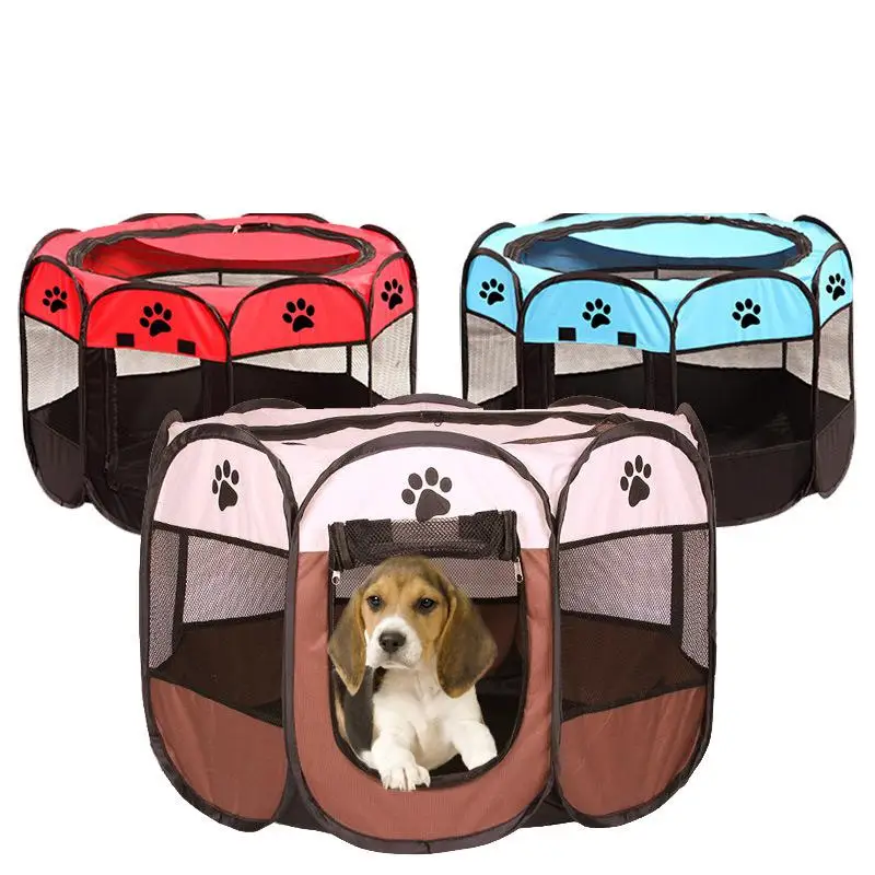 

Pet Tent Indoor And Outdoor Air Permeable Waterproof Fence Foldable Octagonal Cage Dog Oxford Dog Bed Pets Cooling Mat For Dogs
