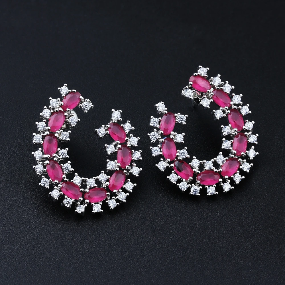 

Milky blue stud earring Elegand Circle Big Stud Earrings for Women Earring Fashion Jewelry