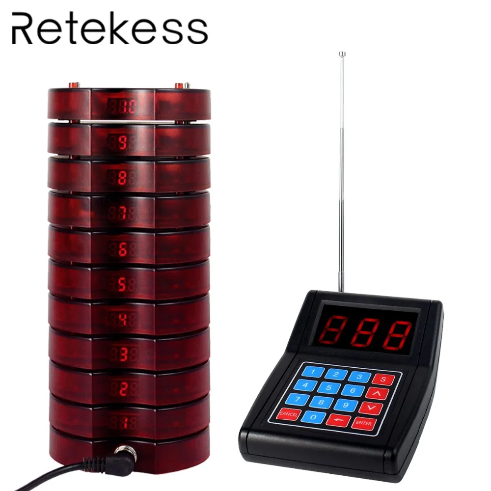 RETEKESS Pager Restaurant Calling System Wireless Guest Paging Queuing