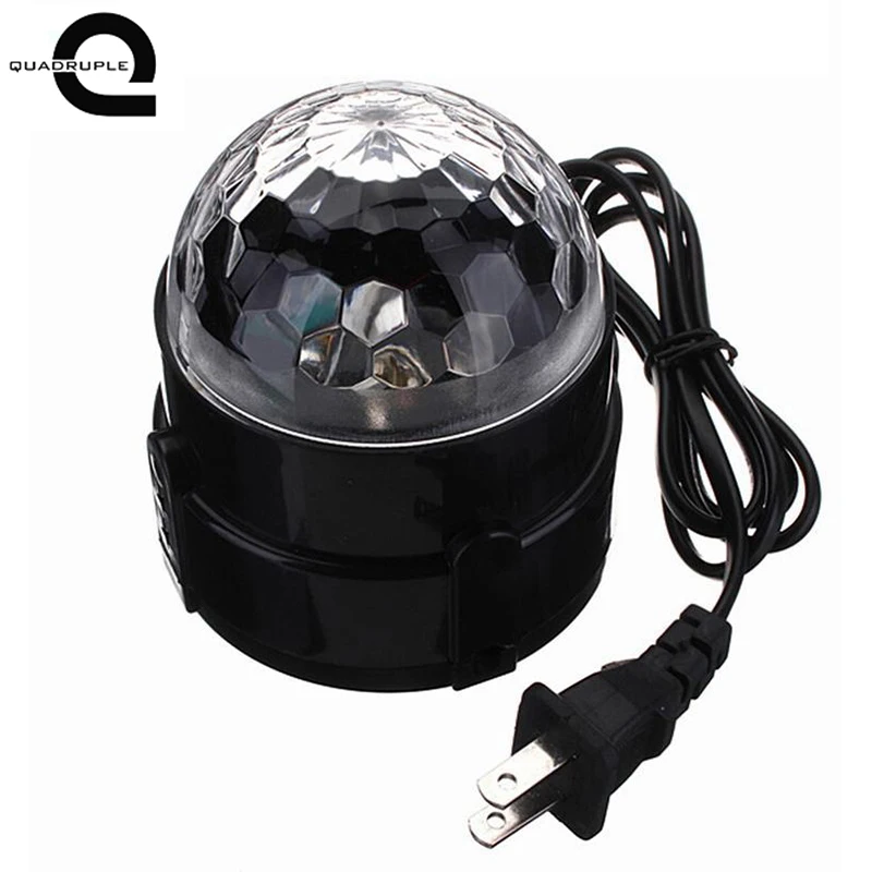 

Quadurple Mini EU/US RGB LED Party Disco Club DJ Light Crystal Magic Ball Effect Stage Lighting Disco Lighting