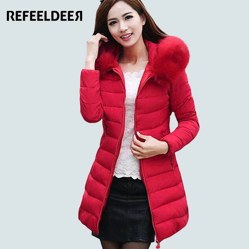 

Womens Winter Jackets And Coats 2017 Thick Warm Parkas For Women Winter Coat Female Faux Fur Collar Cotton Jacket Manteau Femme