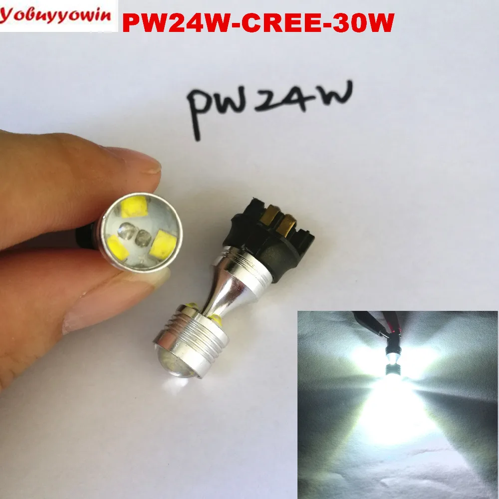 

2pcs W/Cree Chips Amber Error Free PWY24W PW24W LED Bulbs For Audi A3 A4 A5 Q3 VW MK7 Golf Front Turn Signal Lights,For BMW DRL