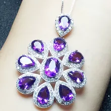 Подвеска с аметистом Природный натуральный аметист 925 Стерлинговое Серебро красивые украшения 0.85ct* 10 шт драгоценный камень# XY18091908