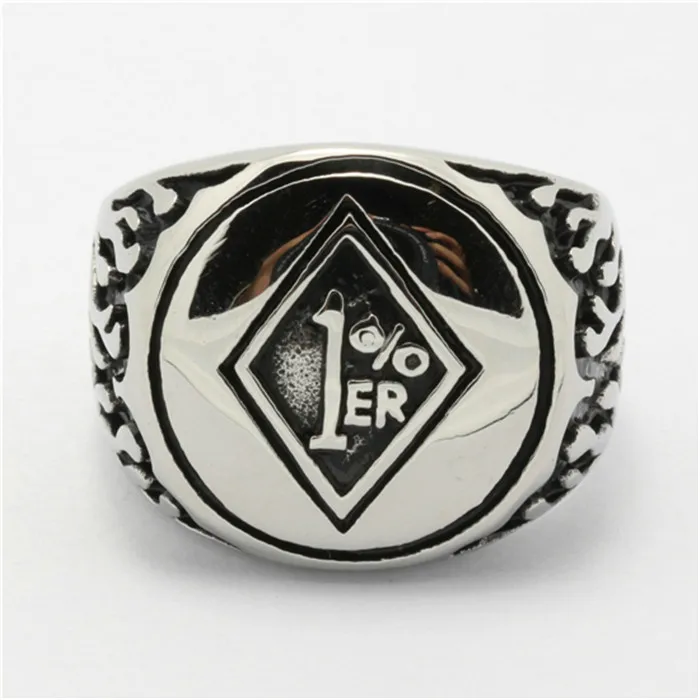 

1pc Wholesale Price Europe Style Fashion 1% ER Mens Boy Ring 316L Stainless Steel Biker Ring