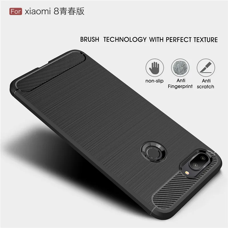 Xiaomi Mi 9 Lite чехол Mi9 QAZ Maggie силиконовый мягкий ТПУ матовый из углеродного волокна