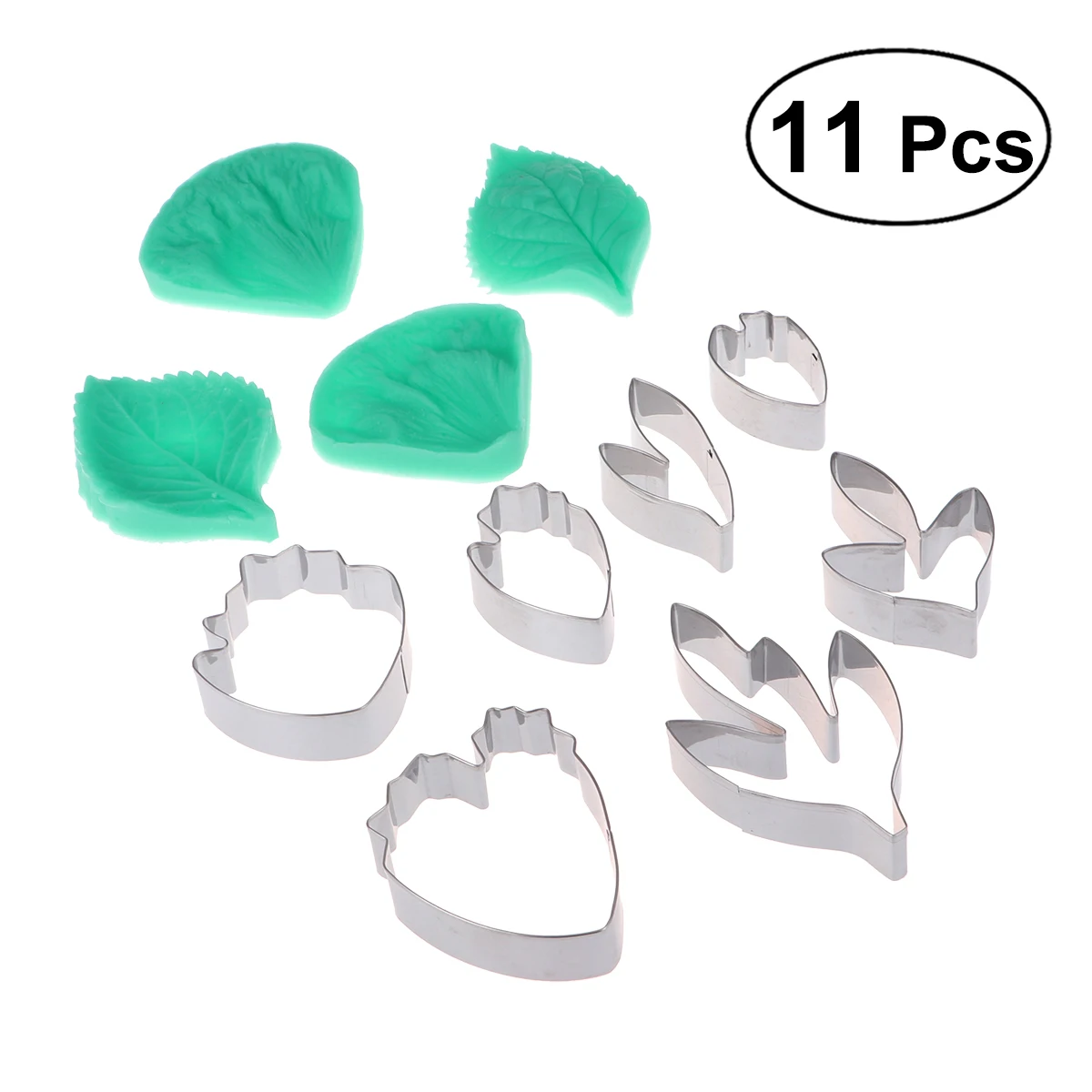 11pcs Peony Flower Cutter Set Petal Leaf Shaped Fondant ...