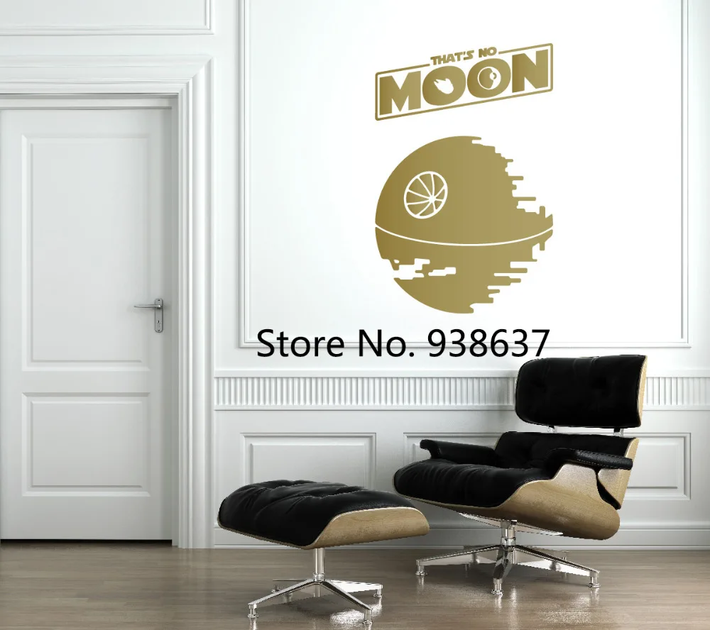 Us 6 97 25 Off Vinyl Art Stickers That S No Moon Death Star Wall Decal Living Room Sofa Tv Background Wall Decoration Removable Decals Za916 In Wall