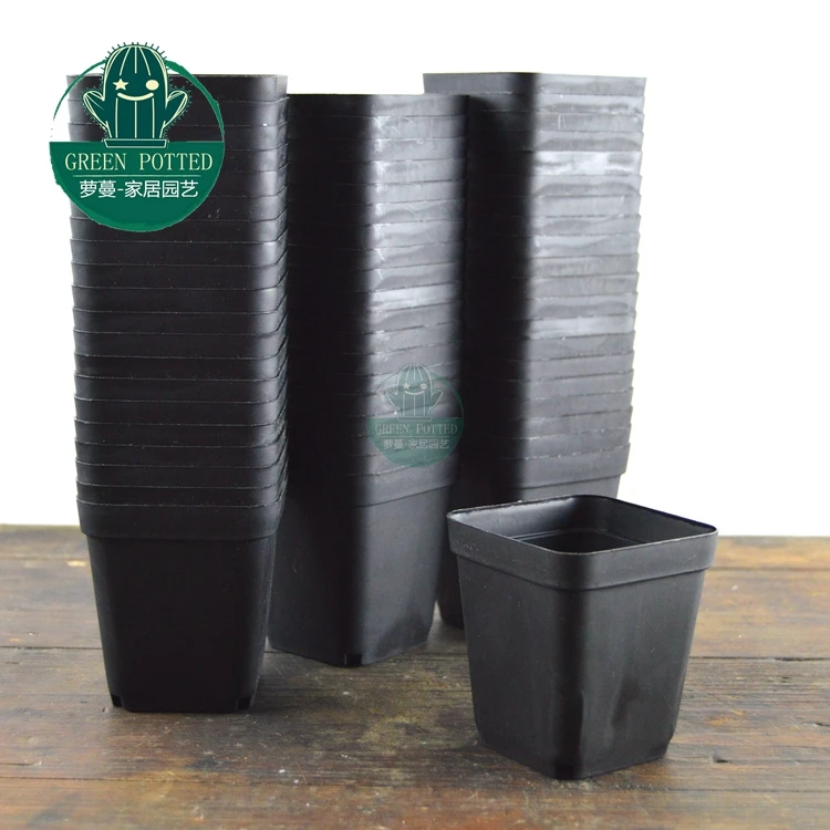 7 см Черные Квадратные горшочки для суккулентов питомник коробка (70)|black square pots|square