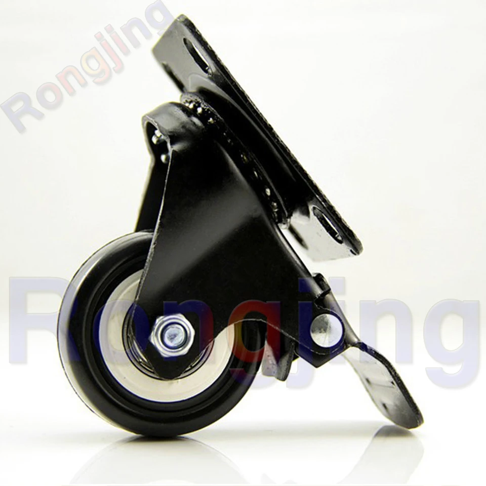 

New 1.5'' Double Bearing with Brake Furniture Caster Durable PU Univesal Wheel Rolling Swivel Castor Sofa Casters