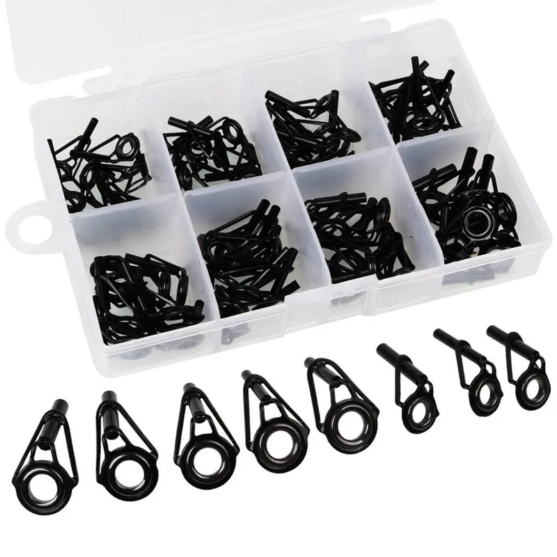 Spinning Casting Fishing Rod Guides Replacement Set Steel Ceramic Ring Fishing Rod Repair in