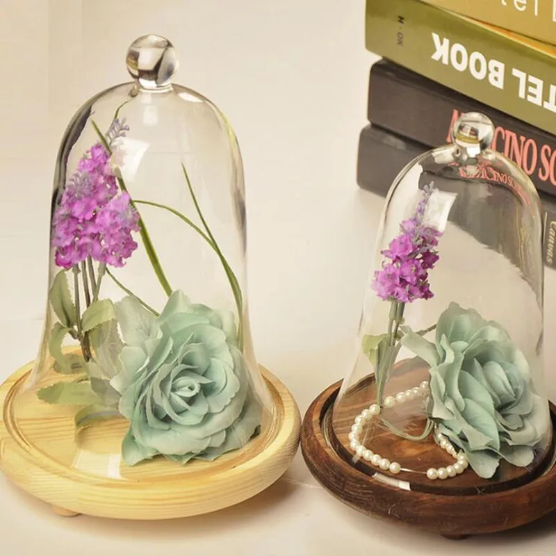 Bell Shaped Glass Dome Vase, Home Decoration, Transparent Cover, Wedding Prop, DIY Friend Favor Gift, Big Size, 15x24cm
