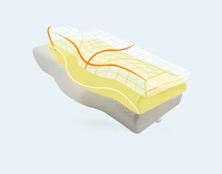 Бабочка Дизайн памяти защитная подушка для шеи медленный отскок пены памяти подушка аппарат для лечения шейки матки ортопедический шейный пены подушки
