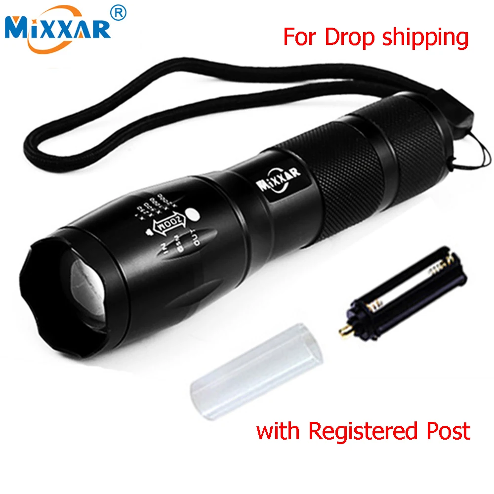 

9000LM LED Flashlights Powerful Waterproof LED Lamp Torch For 18650 Battery Military Police Flashlight Torch Light