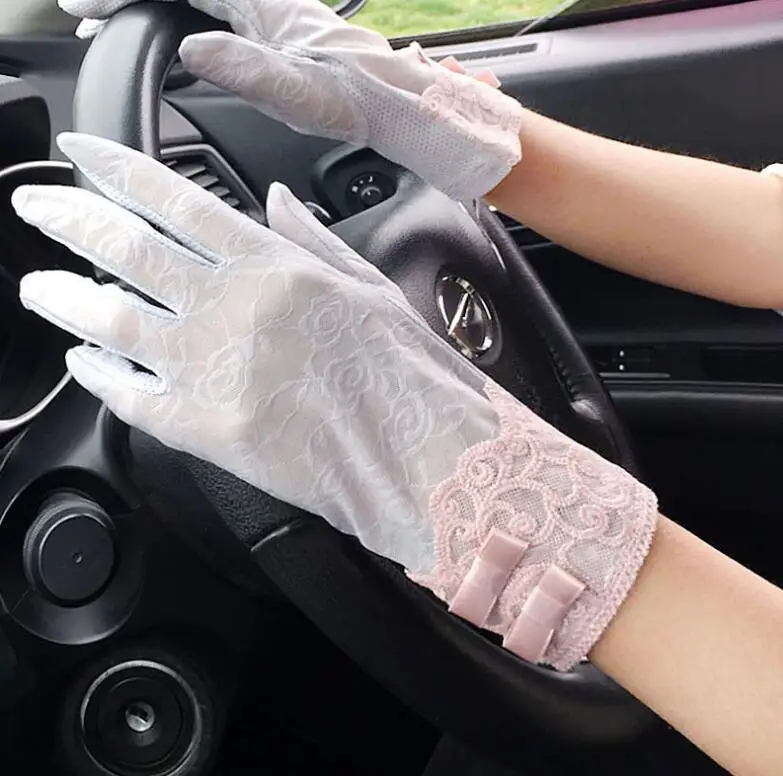 Women's spring summer lace gloves female Uv protection breathable sunscreen driving glove R1499